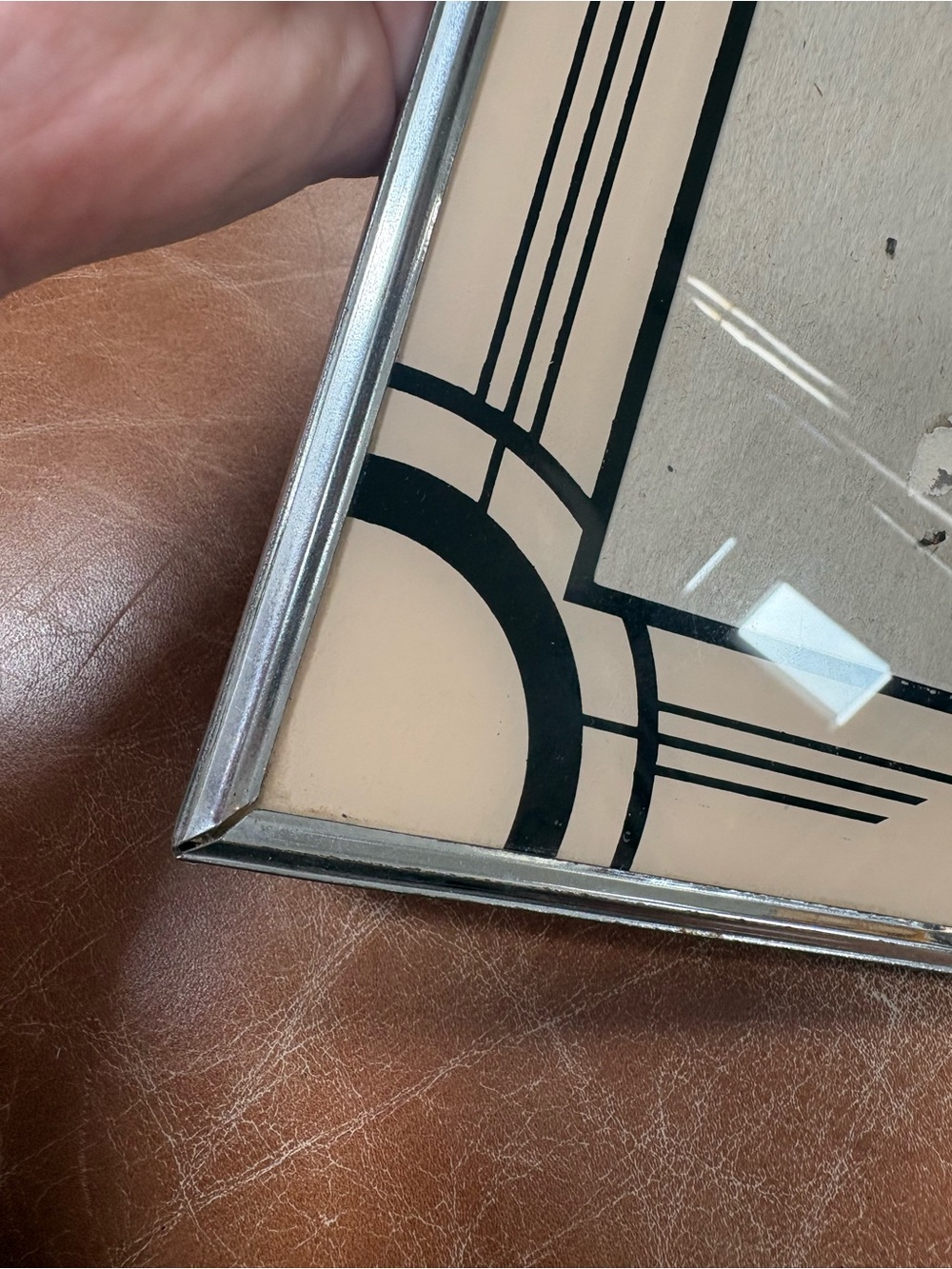 Lot of 2 Art Deco Vintage 1920s Glass Picture Frame 10x8 20s Metal Frame Antique - Picture 4 of 10